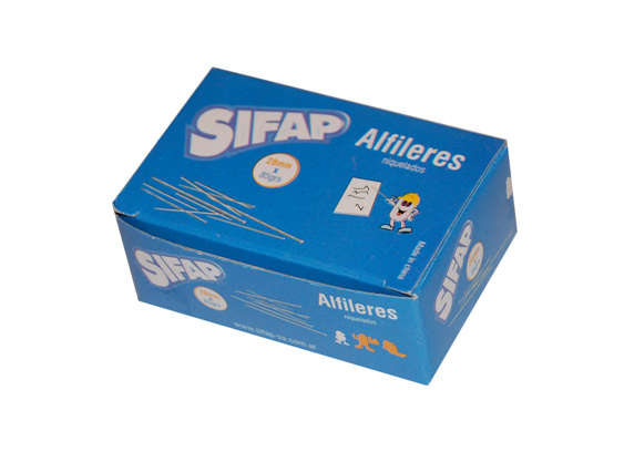 Alfileres Sifap, caja de 50g.